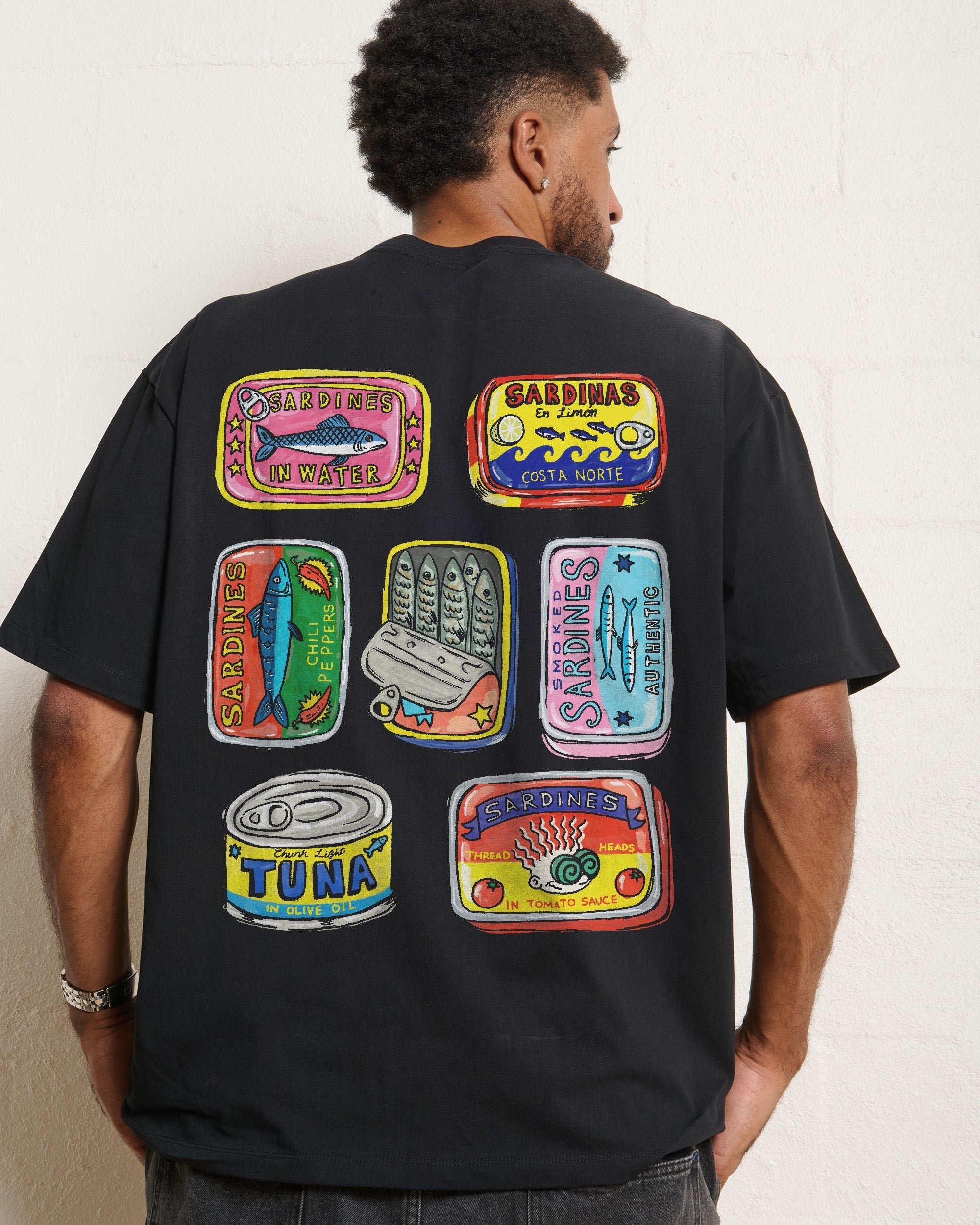 Threadheads Canned Goods Oversized Graphic Tee Unisex 90s Boxy Fit 100% Combed Cotton
