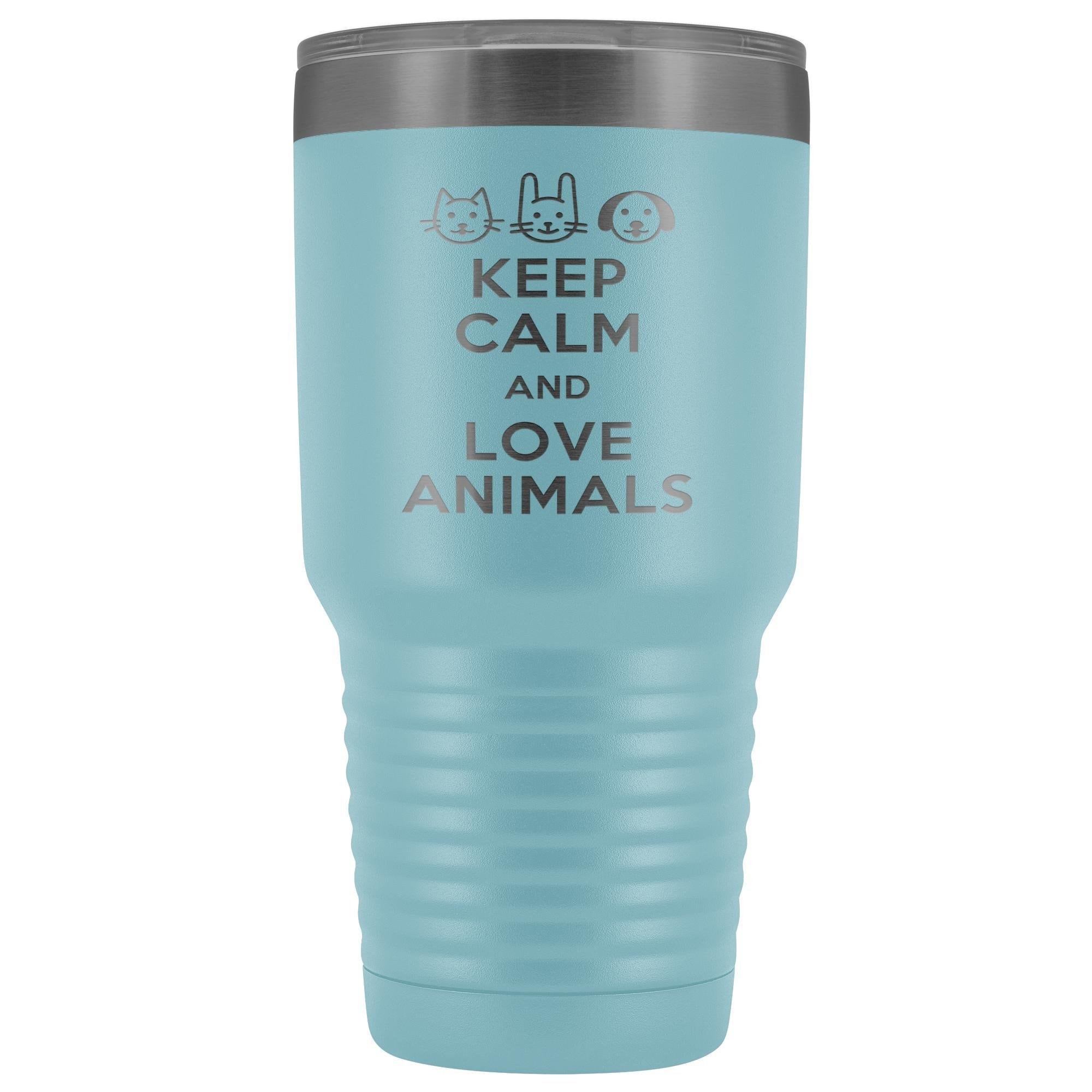 Keep Calm and Love Animals 30oz Vacuum Tumbler - Polar Camel Double Wall Insulated