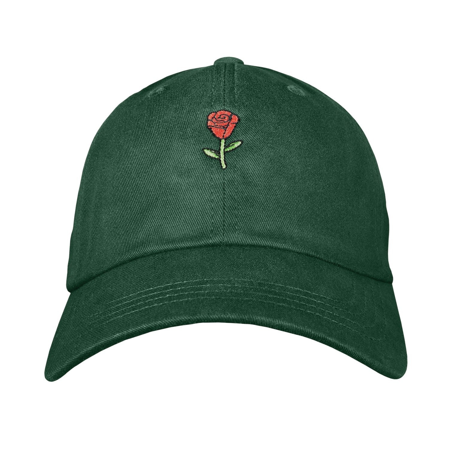 Rose Dad Hat - Embroidered USA Made 100% Cotton Unstructured Adjustable
