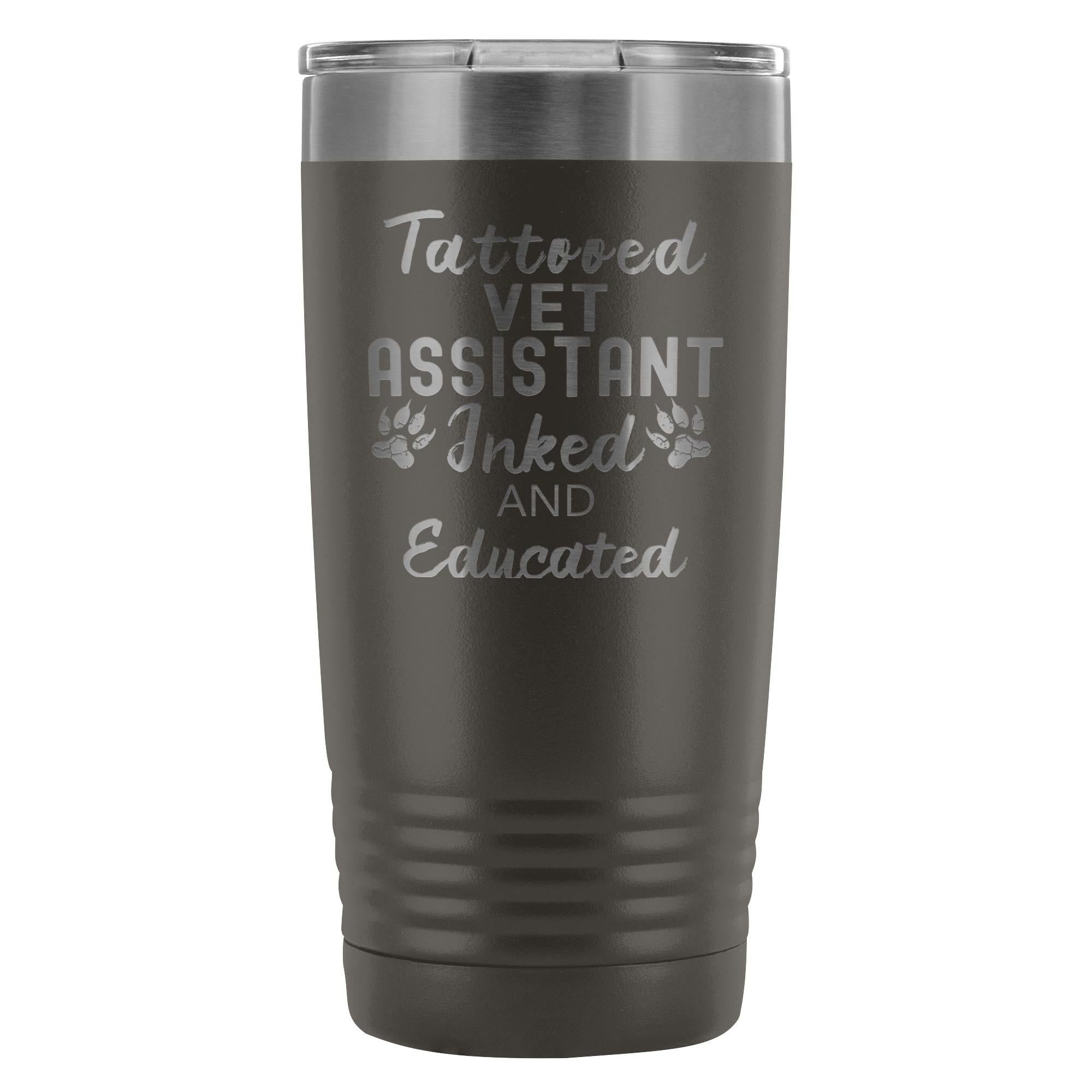 Vet Assistant Tattooed Inked and Educated 20oz Vacuum Tumbler by Polar Camel