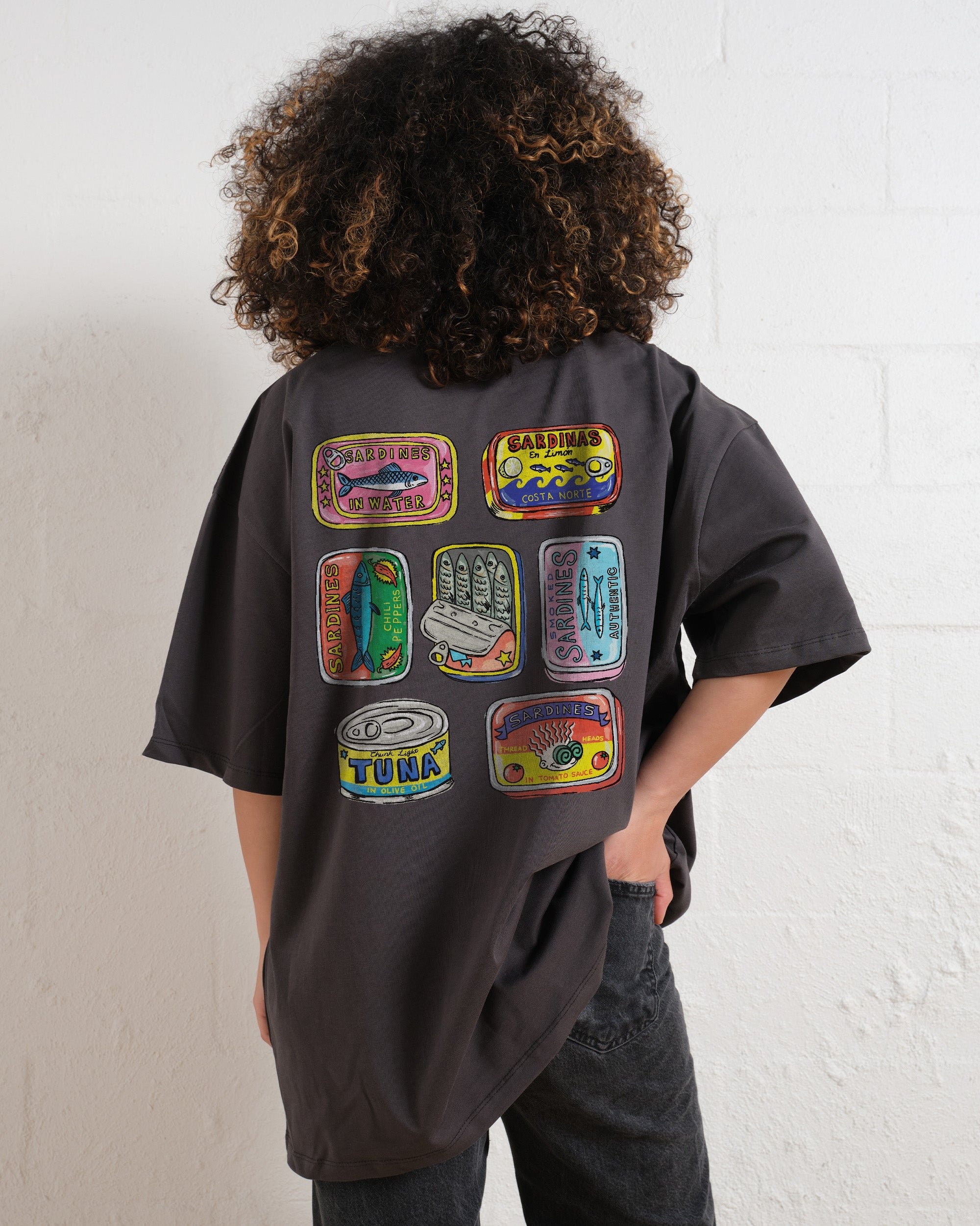 Threadheads Canned Goods Oversized Graphic Tee Unisex 90s Boxy Fit 100% Combed Cotton