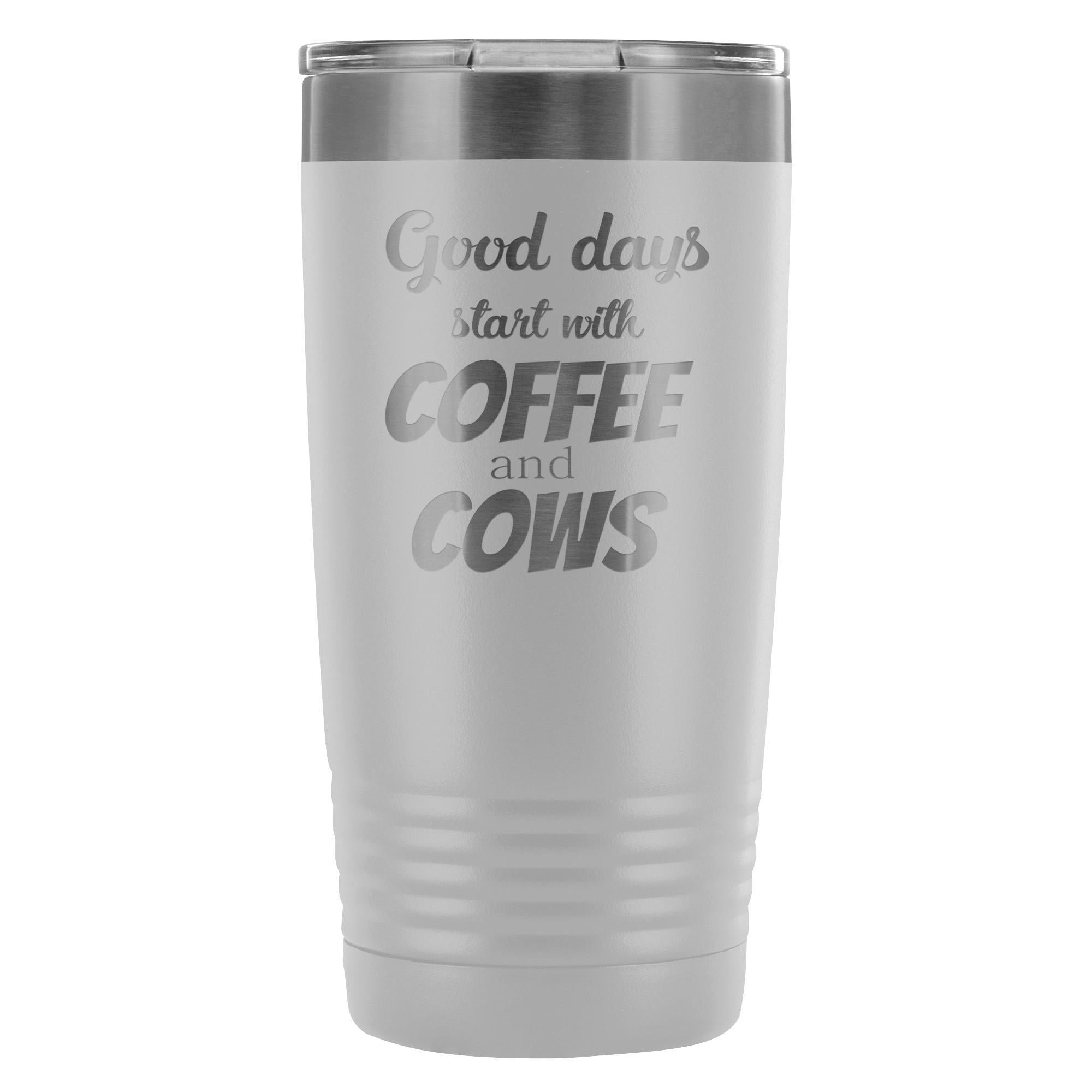Coffee and Cows 20oz Vacuum Tumbler - Polar Camel Double Wall Insulated Stainless Steel