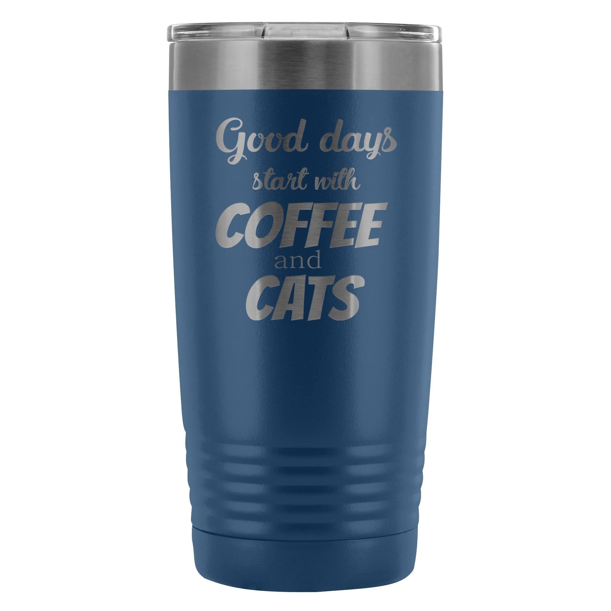 Coffee and Cats 20oz Vacuum Tumbler - Polar Camel Double Wall Insulated Stainless Steel