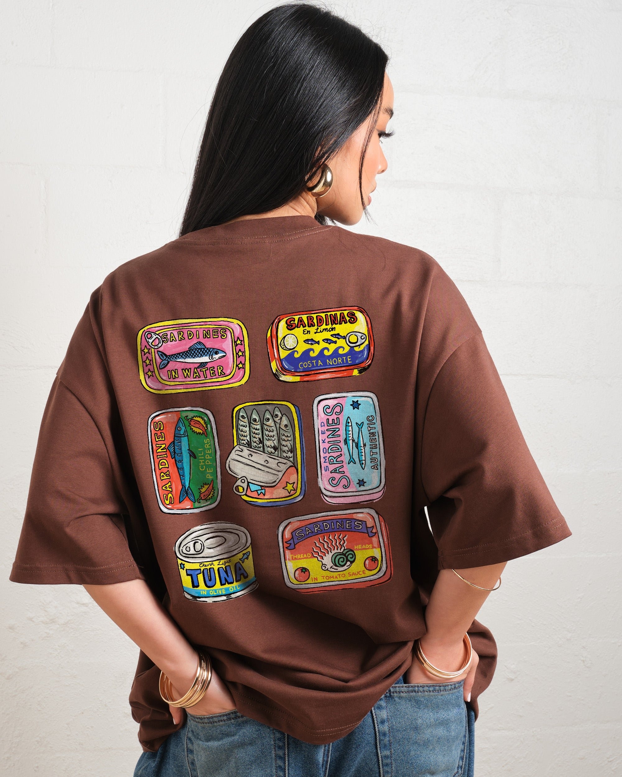 Threadheads Canned Goods Oversized Graphic Tee Unisex 90s Boxy Fit 100% Combed Cotton