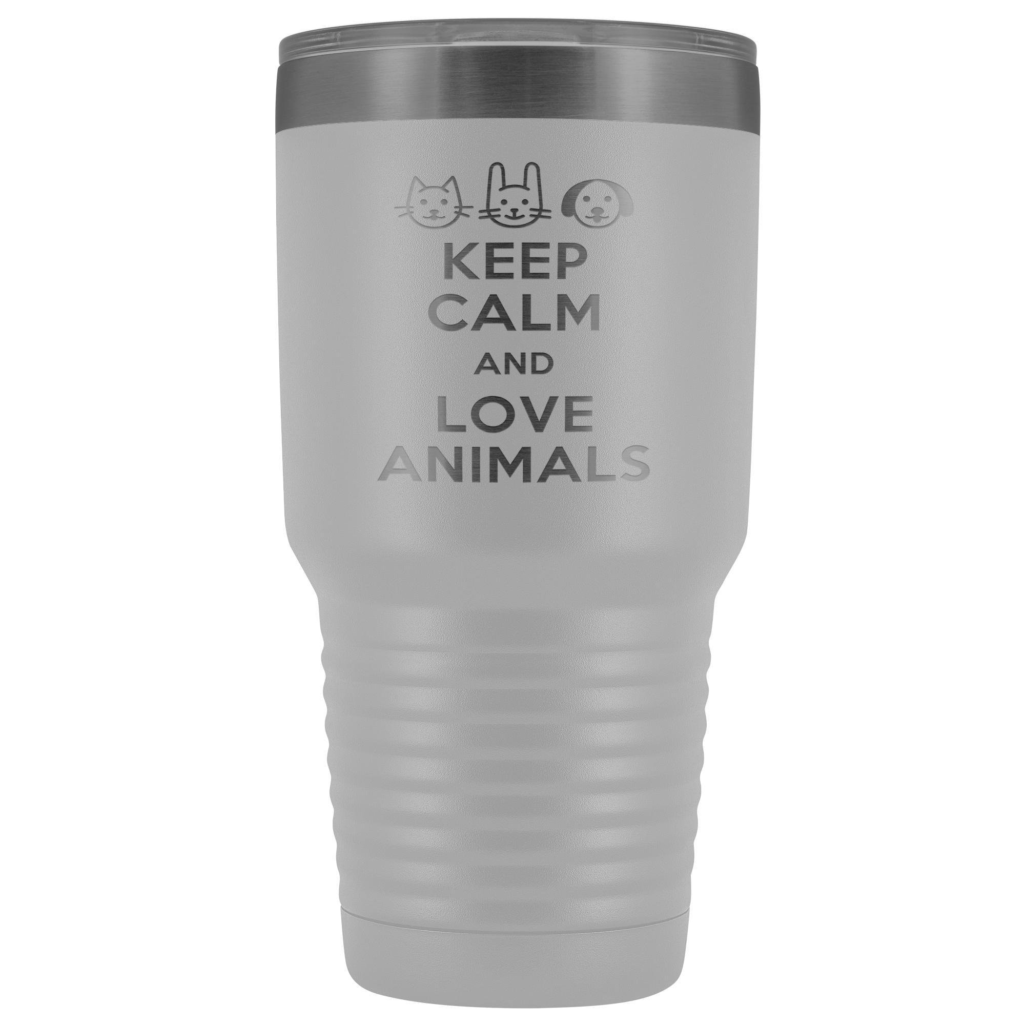 Keep Calm and Love Animals 30oz Vacuum Tumbler - Polar Camel Double Wall Insulated