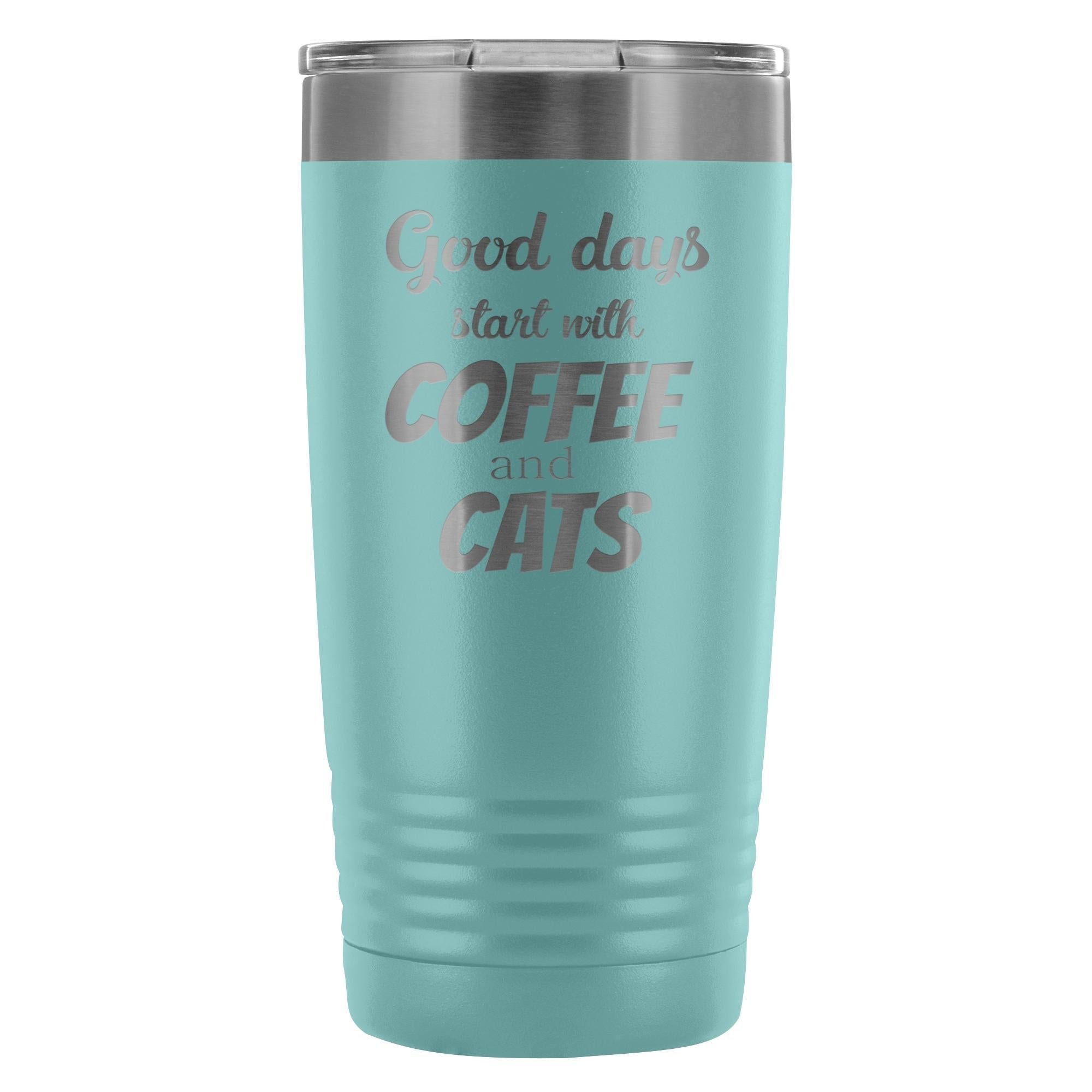 Coffee and Cats 20oz Vacuum Tumbler - Polar Camel Double Wall Insulated Stainless Steel