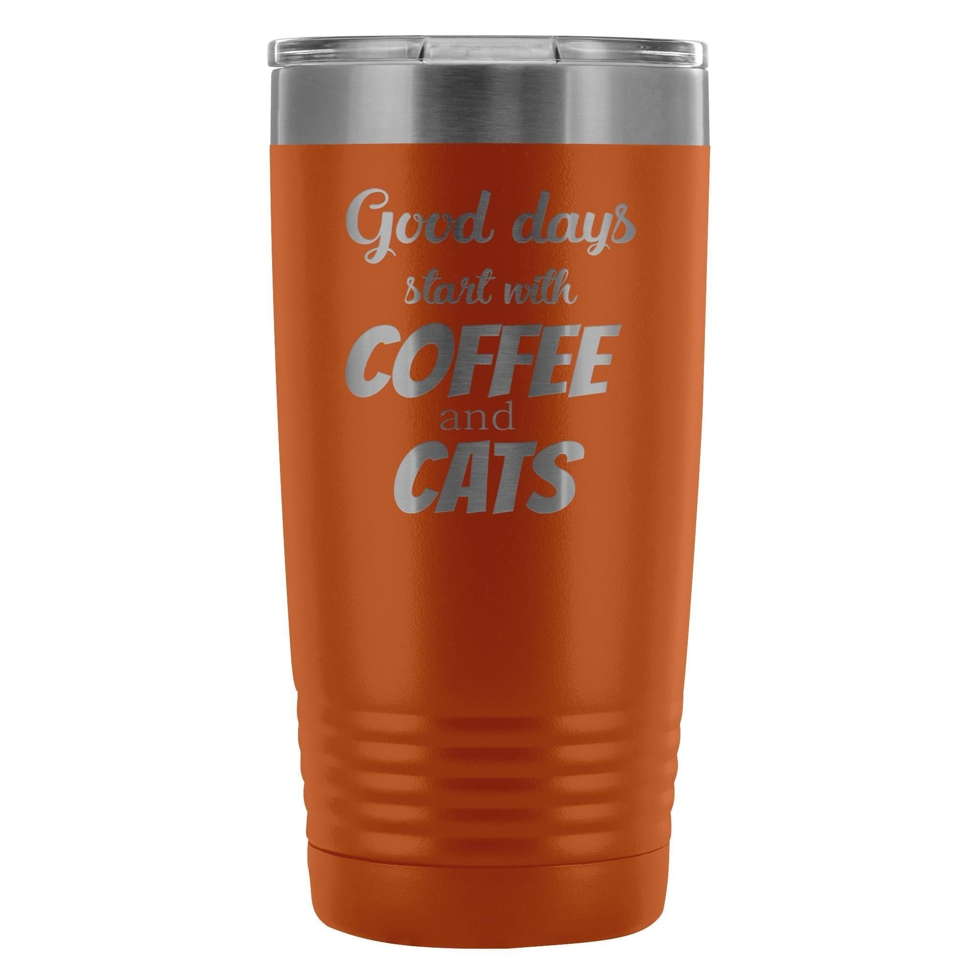 Coffee and Cats 20oz Vacuum Tumbler - Polar Camel Double Wall Insulated Stainless Steel