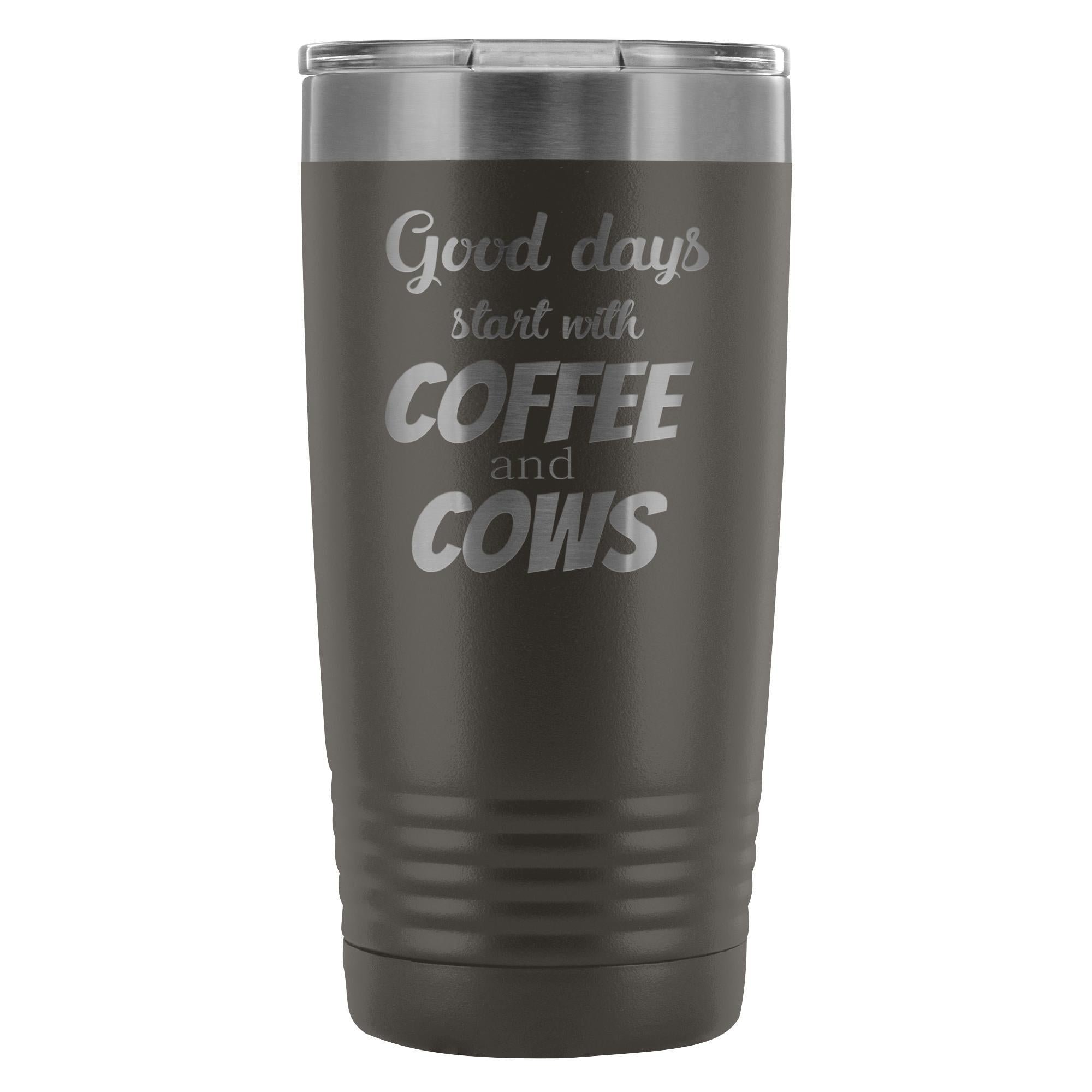 Coffee and Cows 20oz Vacuum Tumbler - Polar Camel Double Wall Insulated Stainless Steel