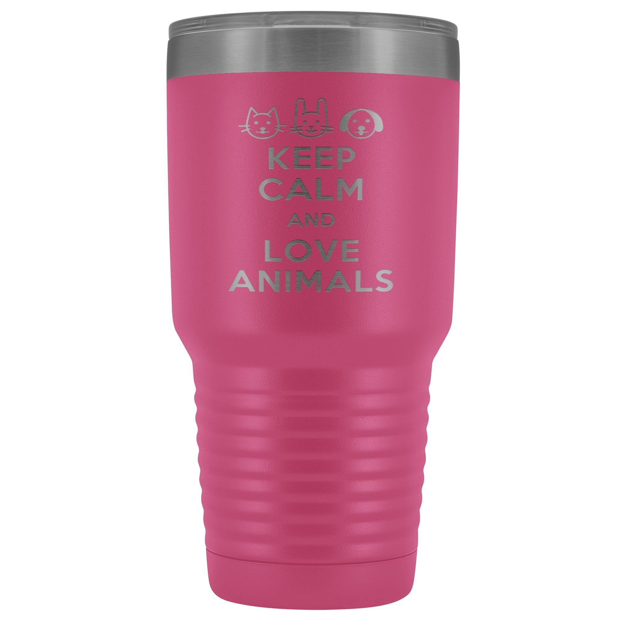 Keep Calm and Love Animals 30oz Vacuum Tumbler - Polar Camel Double Wall Insulated