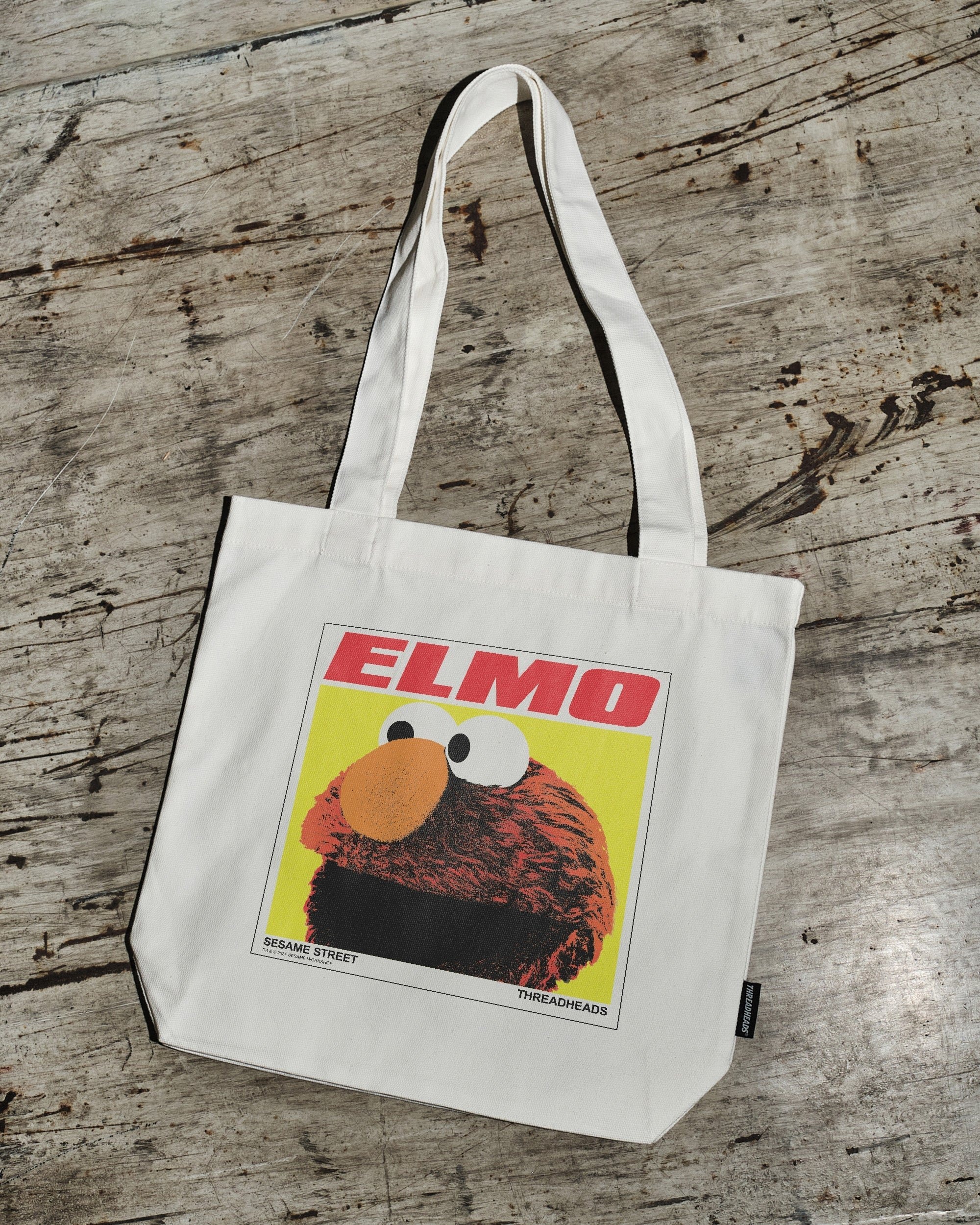 Elmo's Greatest Hits Sesame Street Tote Bag 100% Cotton Canvas