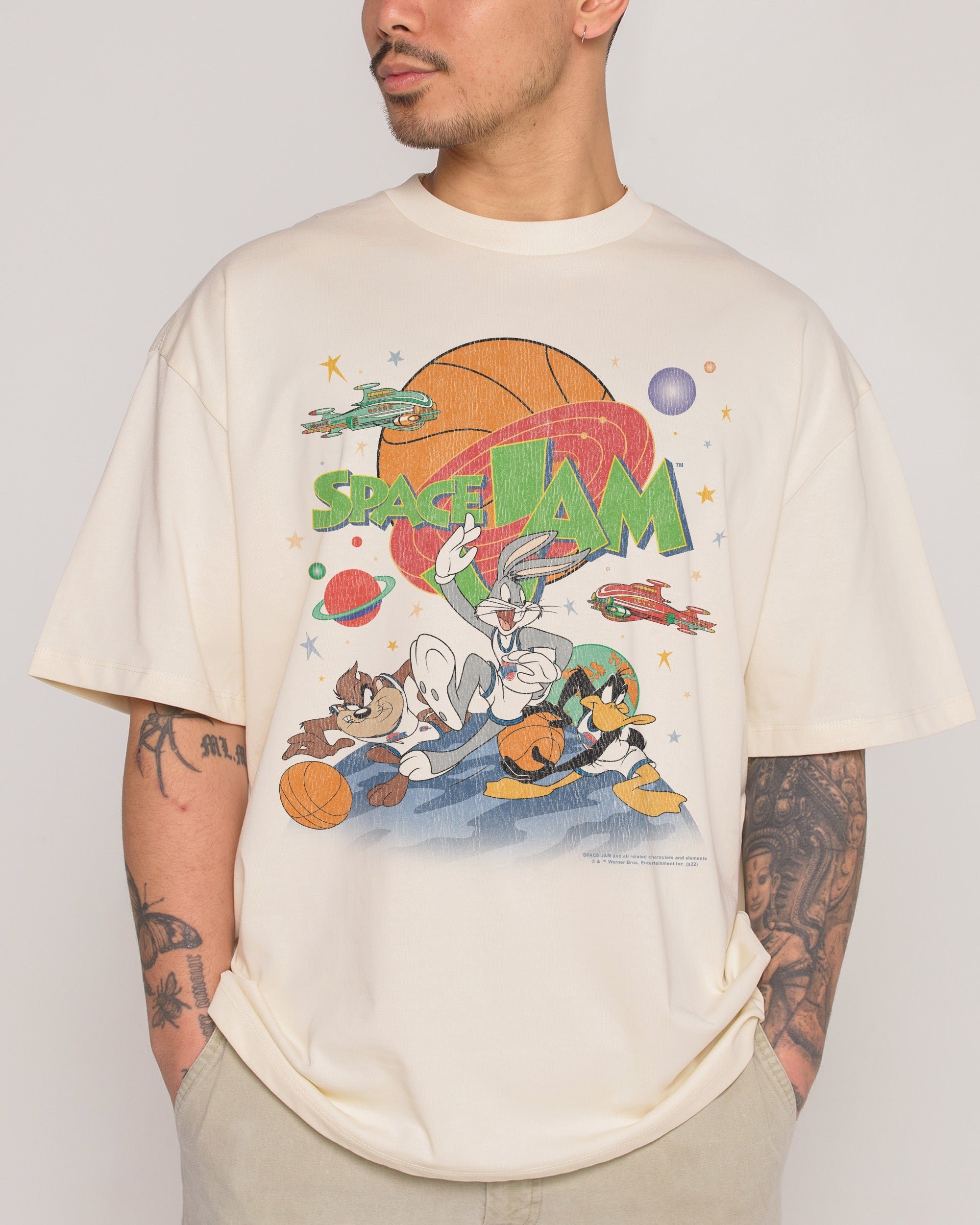 Space Jam Oversized Looney Tunes Graphic T-Shirt Unisex 100% Cotton Heavyweight