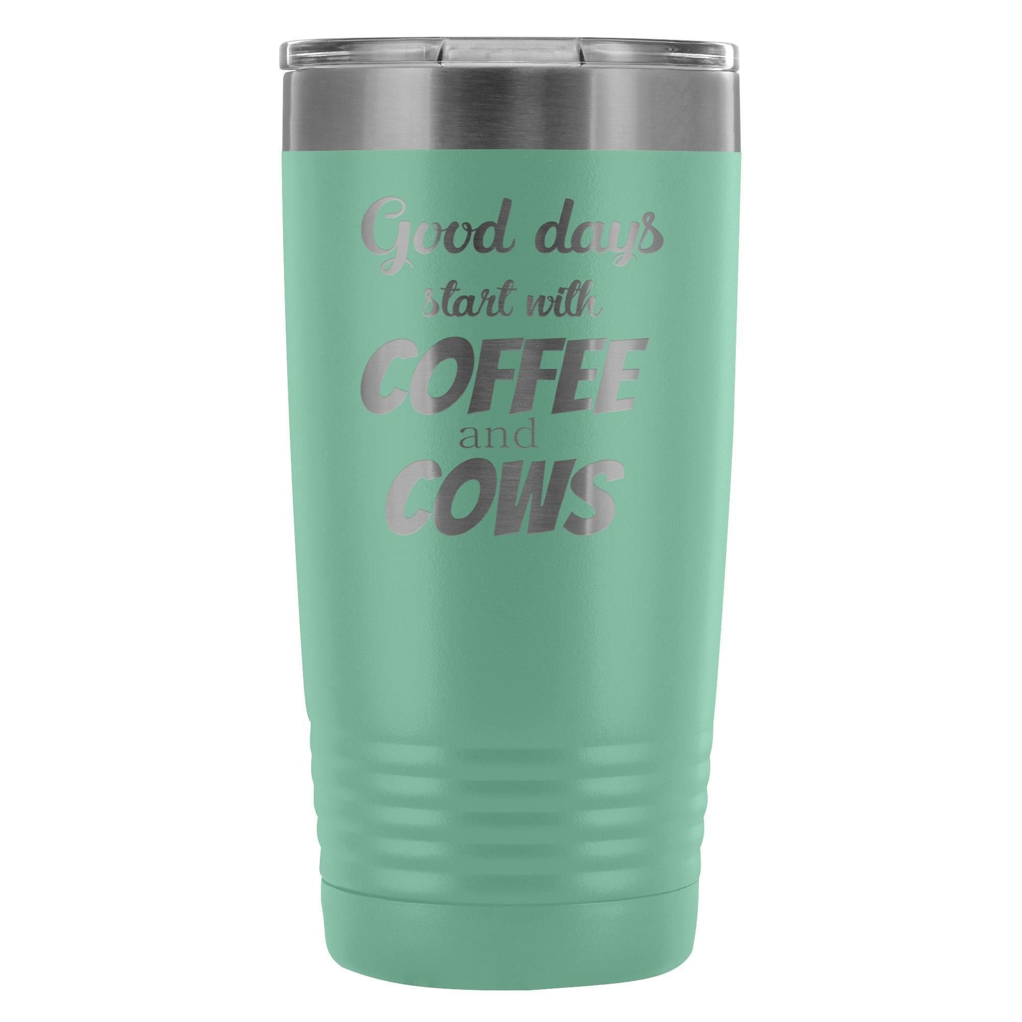 Coffee and Cows 20oz Vacuum Tumbler - Polar Camel Double Wall Insulated Stainless Steel