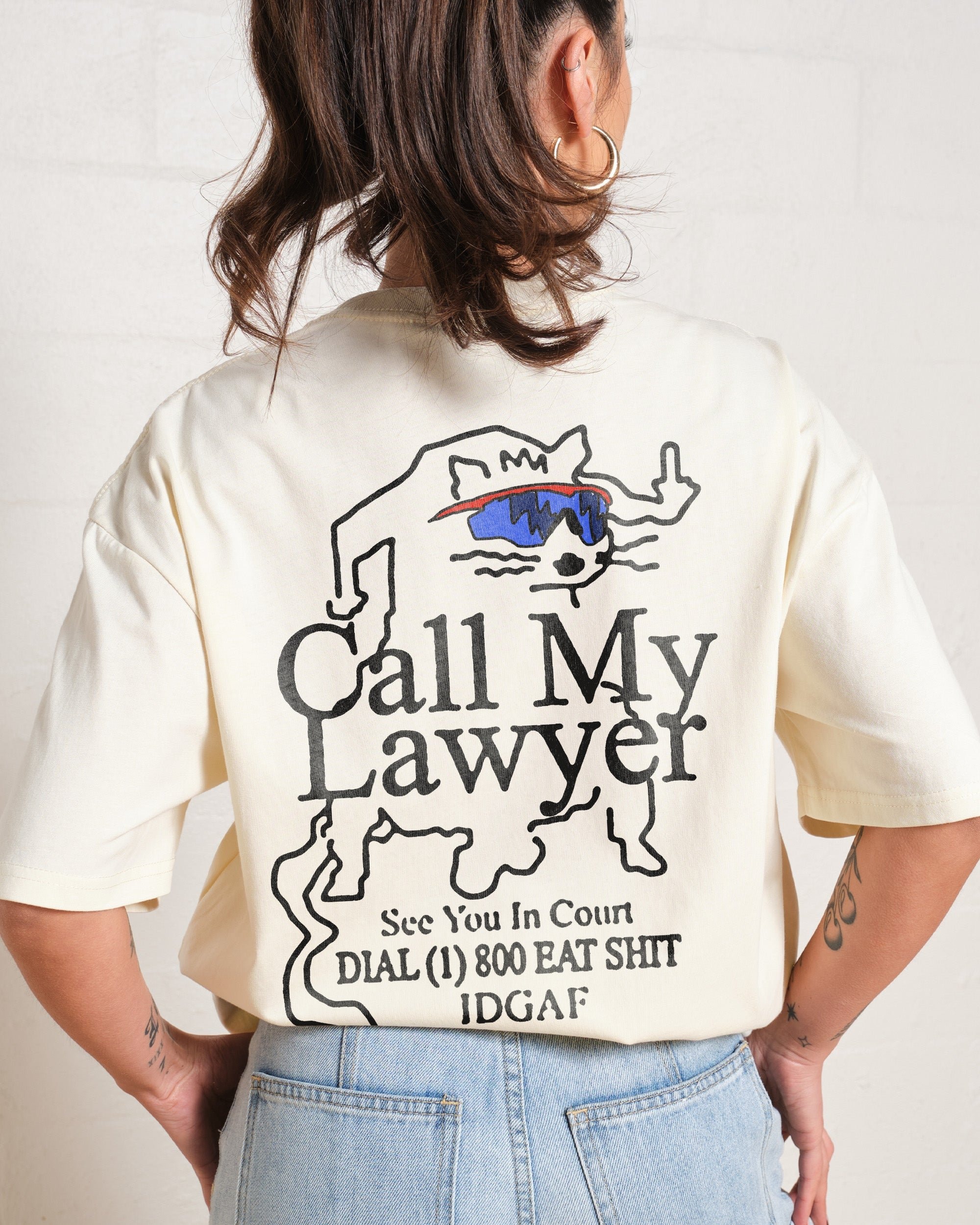 Call My Lawyer Oversized Graphic Tee Unisex 100% Combed Cotton Heavyweight 275gsm