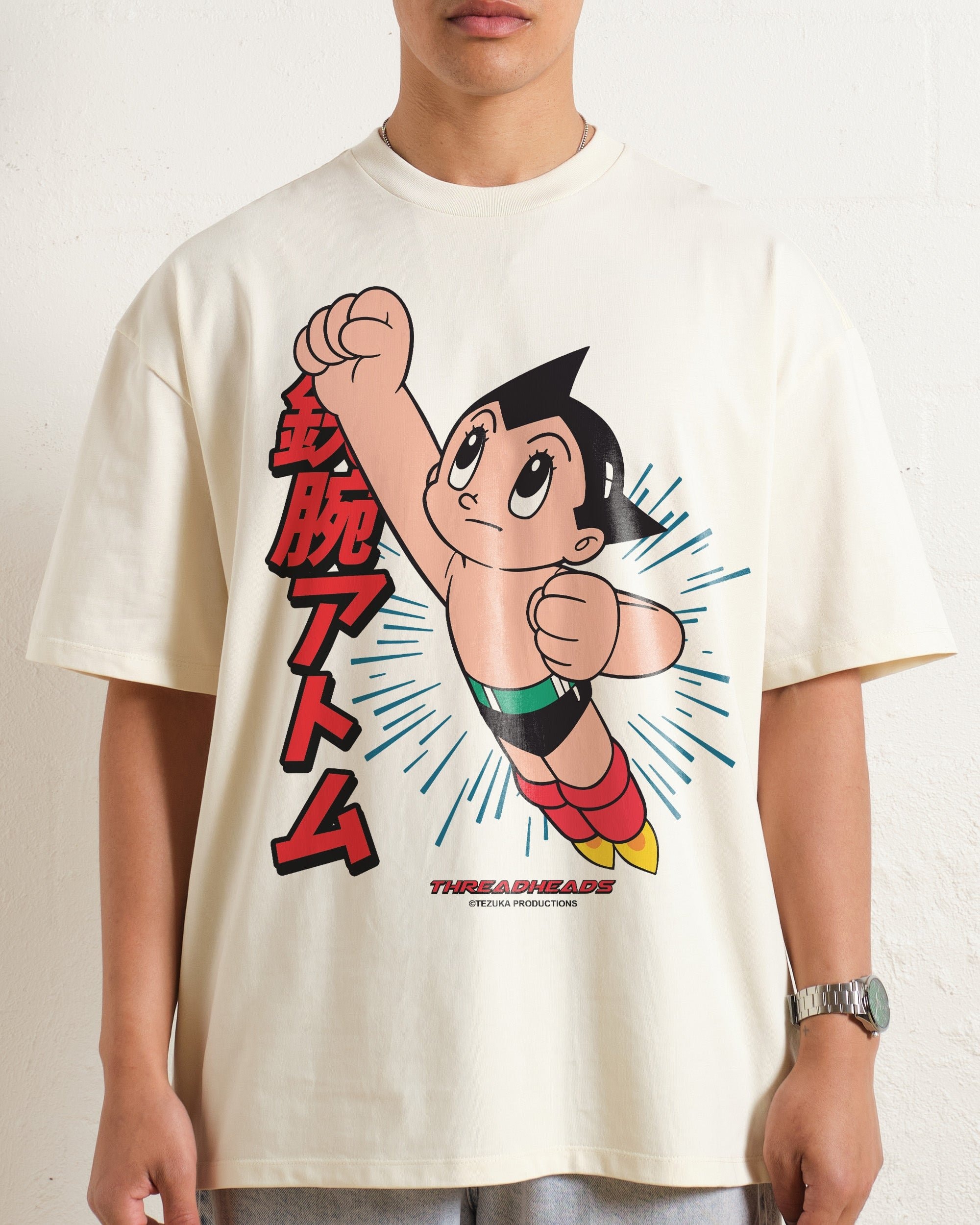 Astro Boy Flight Oversized Graphic Tee Unisex 90s Boxy Fit 100% Combed Cotton