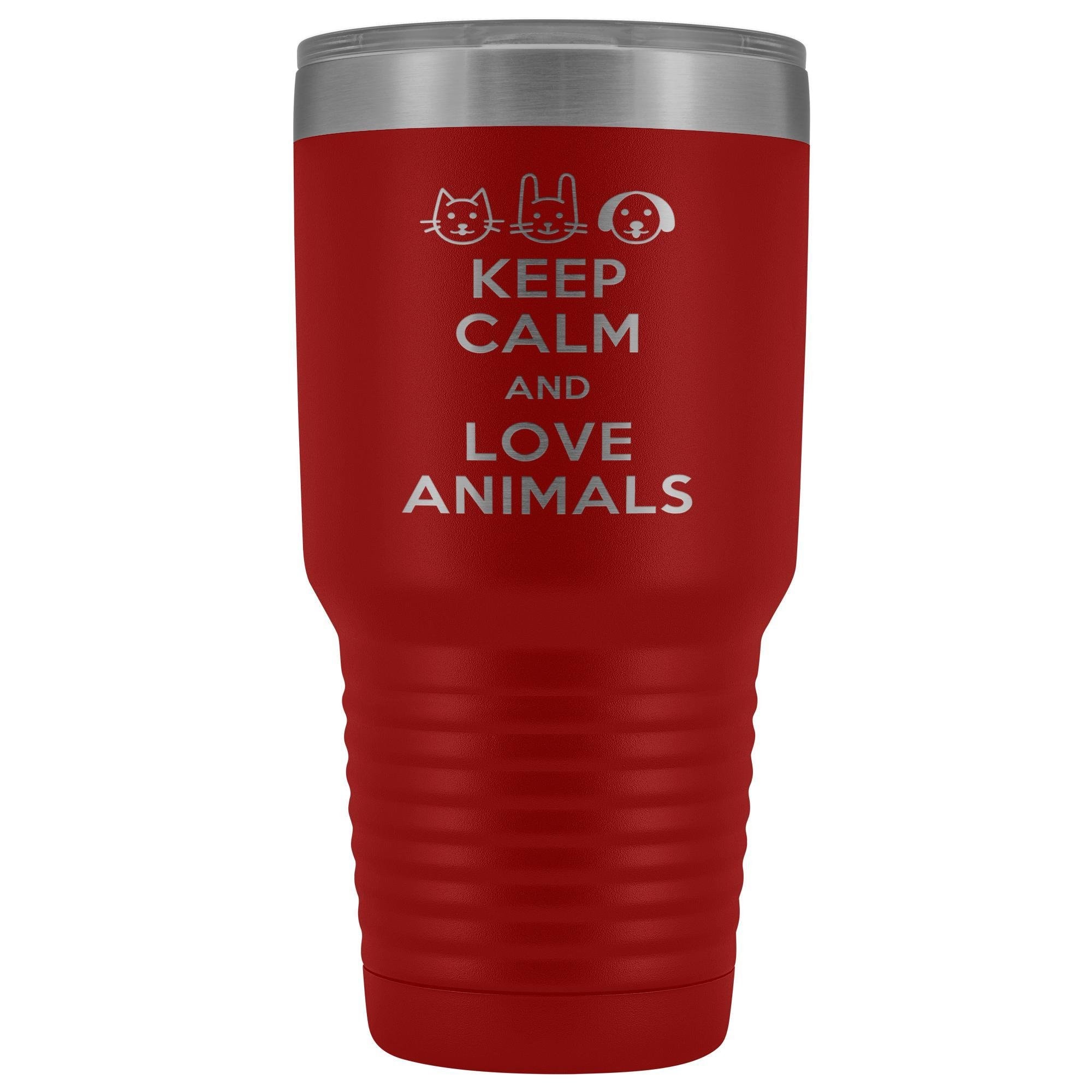 Keep Calm and Love Animals 30oz Vacuum Tumbler - Polar Camel Double Wall Insulated