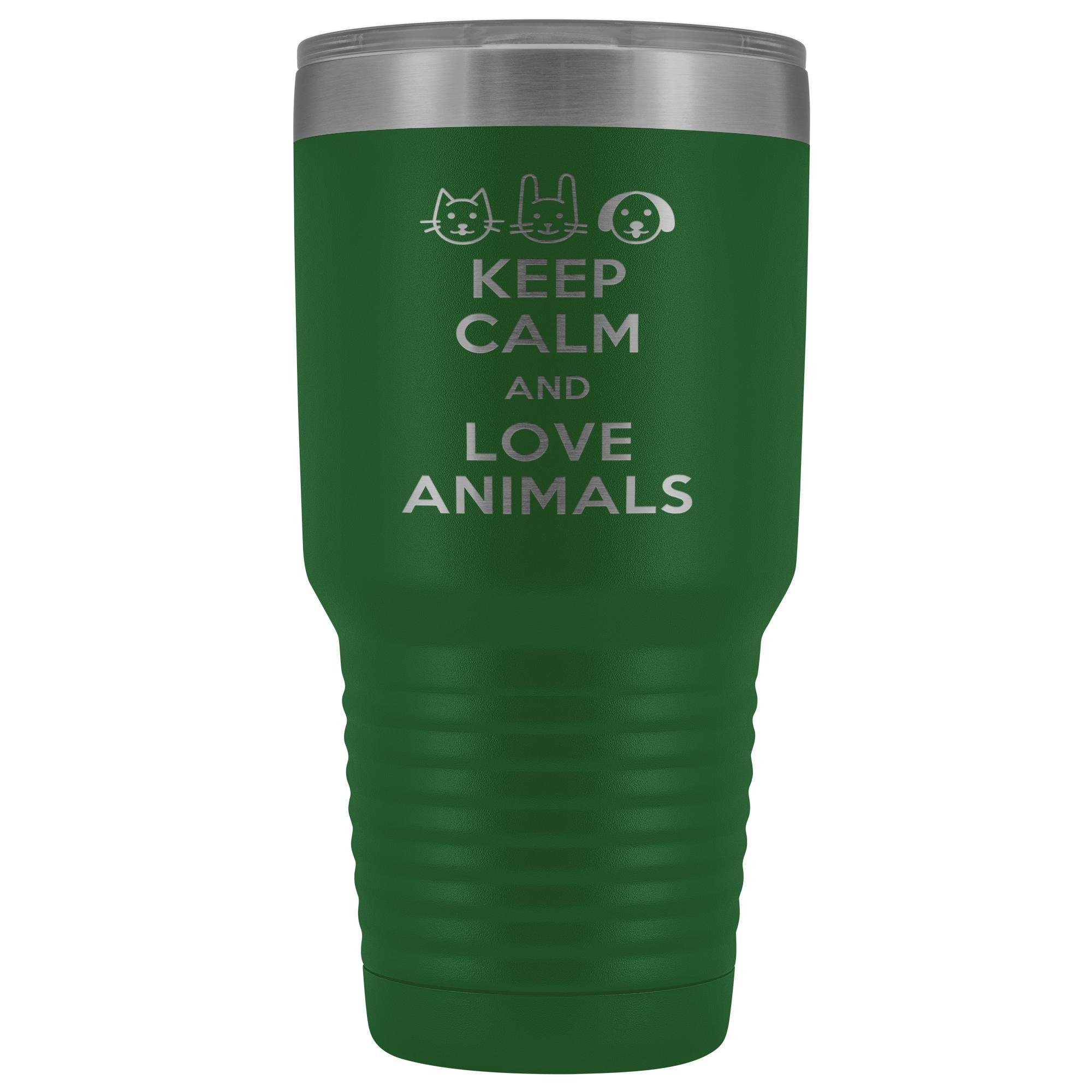 Keep Calm and Love Animals 30oz Vacuum Tumbler - Polar Camel Double Wall Insulated