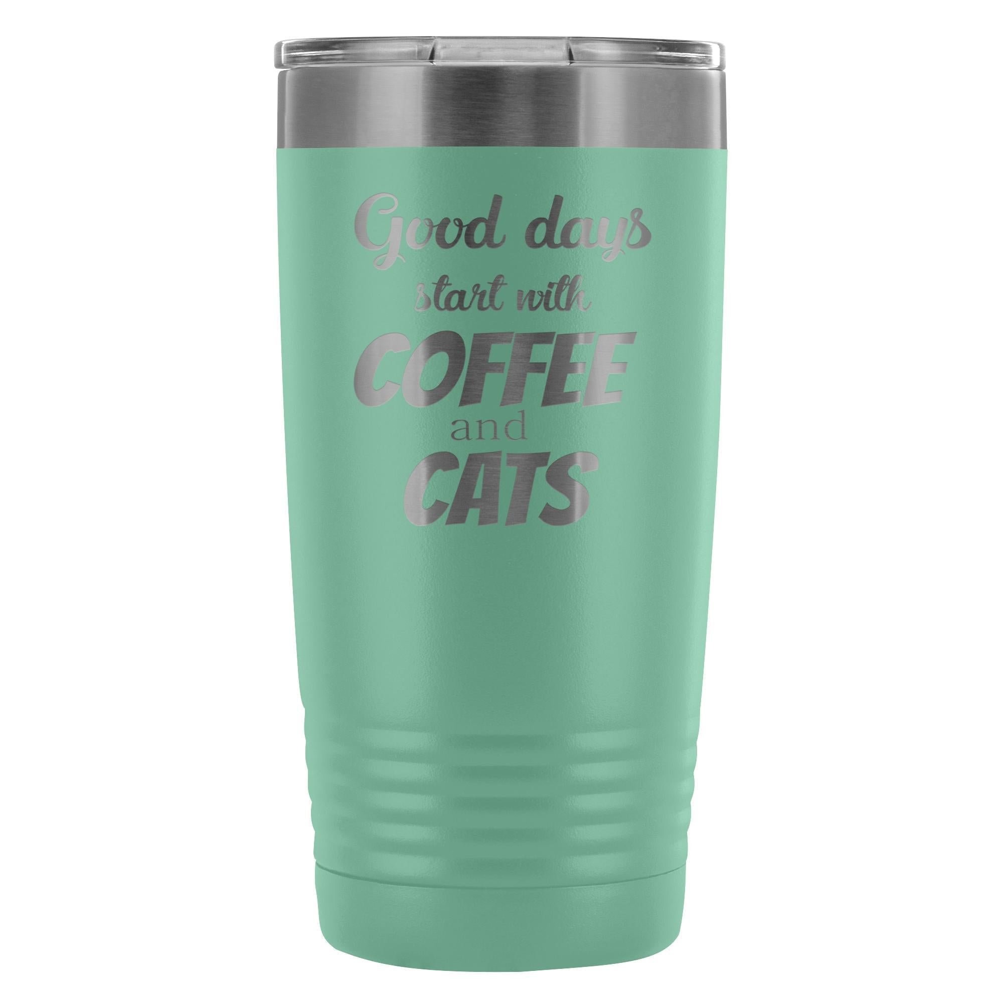 Coffee and Cats 20oz Vacuum Tumbler - Polar Camel Double Wall Insulated Stainless Steel