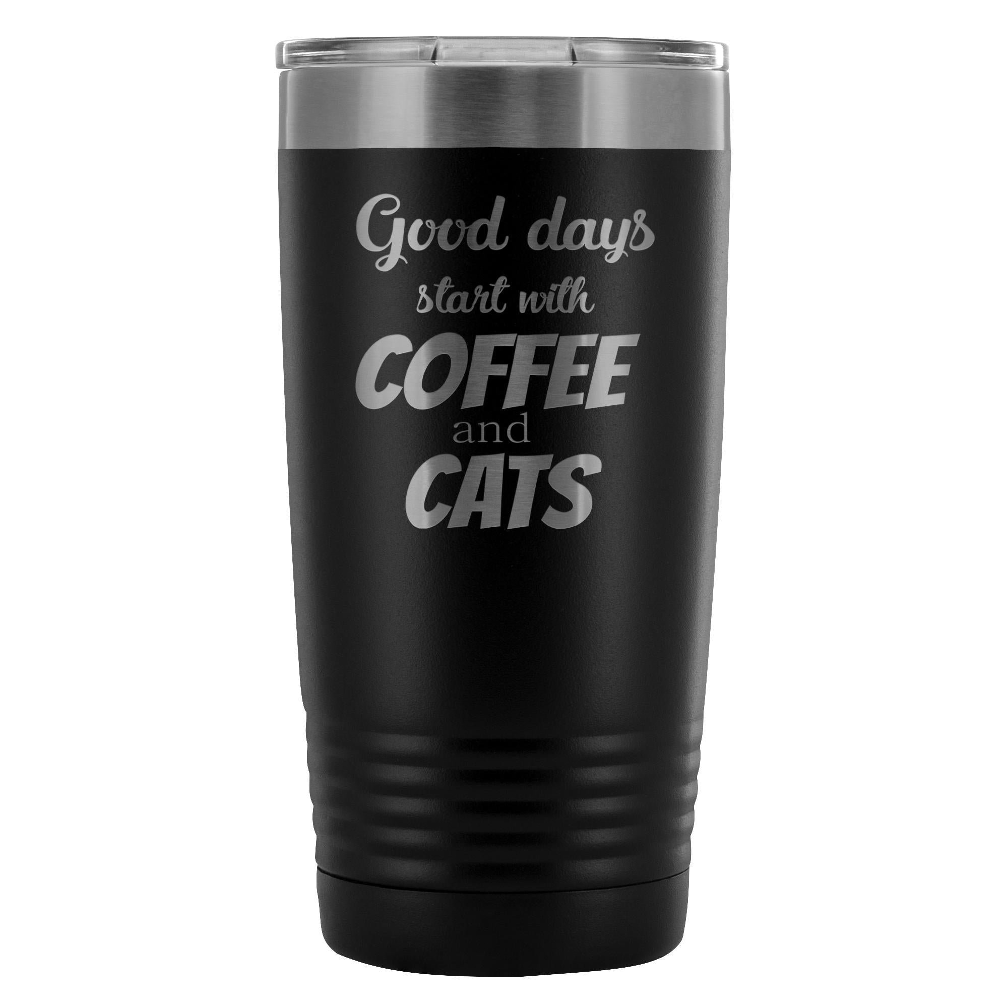 Coffee and Cats 20oz Vacuum Tumbler - Polar Camel Double Wall Insulated Stainless Steel